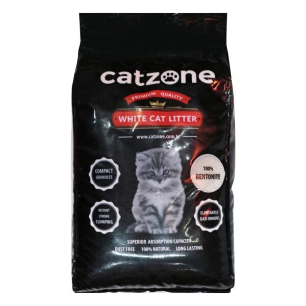 Catzone White Bentonite Clumping Cat Litter, 10 kg
