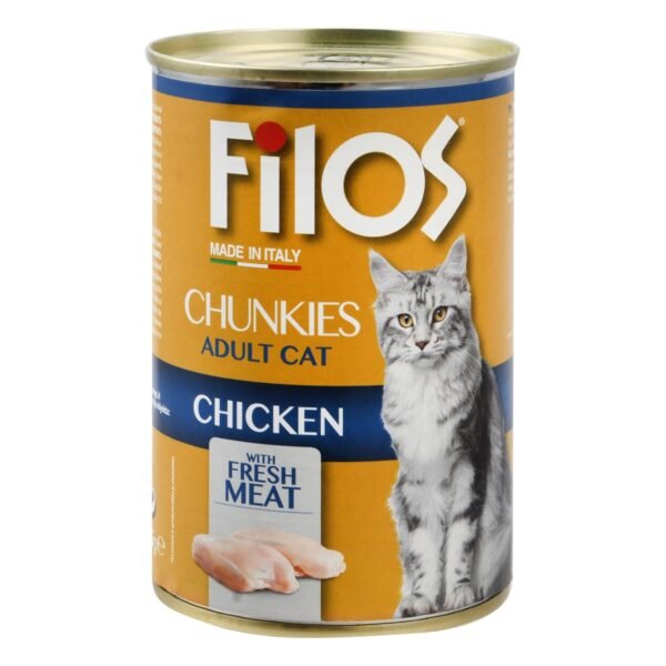 Filos Wet Food Chunkies with Chicken for Adult Cats, 405 g