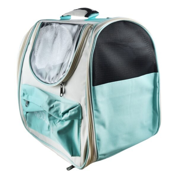 Hello Cats Turquoise & Gray Pet Carrier Backpack with Window (40x35x24cm)