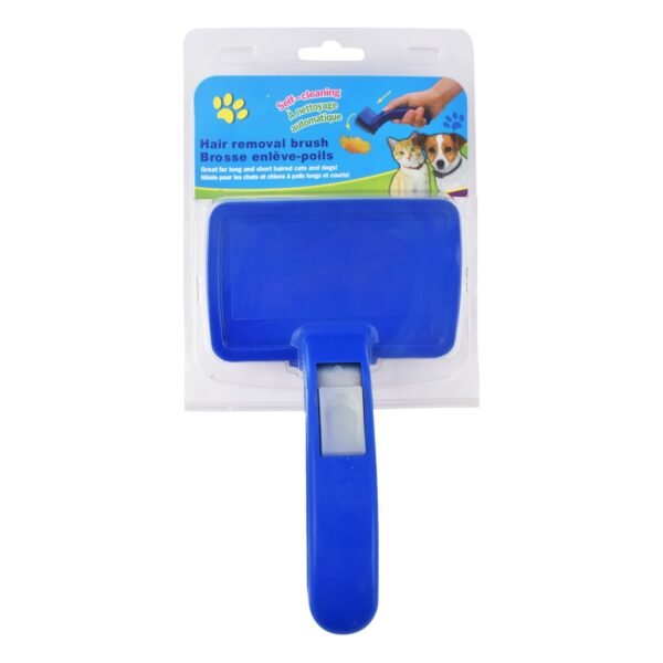 Large Blue Self Cleaning Pet Hair Removal Brush