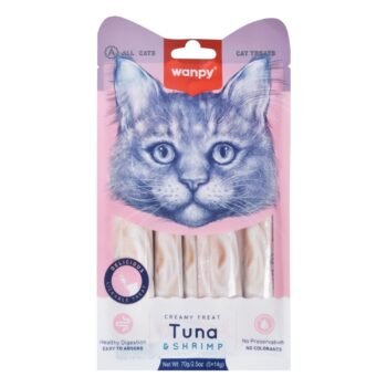 Wanpy Creamy Cat Treats with Tuna & Shrimp (5 Pieces), 70 g