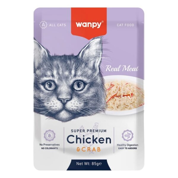 Wanpy Wet Cat Food with Chicken & Crab, 85 g