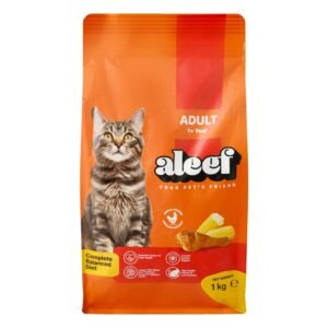 Aleef Dry Food with Chicken & Corn for Adult Cats, 1 kg