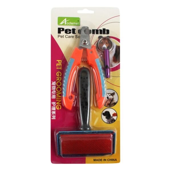 Aodemei Pet Grooming Kit with Brush & Nail Trimmers, 1 pack