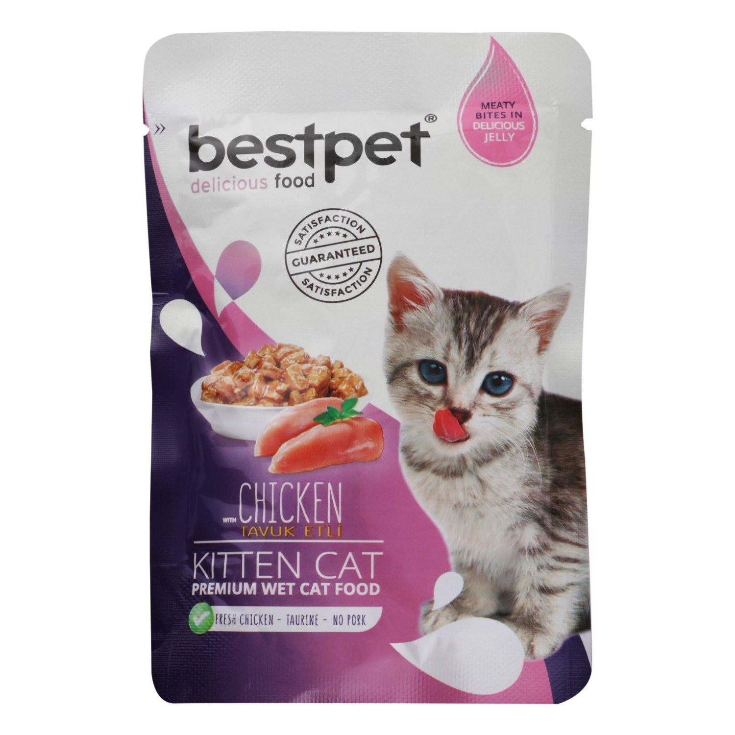 Bestpet Delicious Wet Food with Chicken in Jelly for Kittens, 85 g