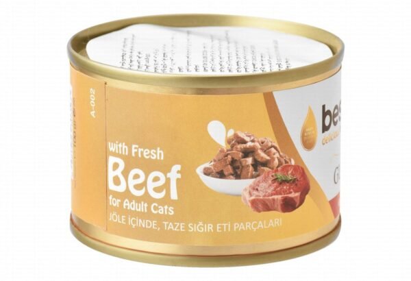 Bestpet Gurme Wet Food Chunks with Beef in Jelly for Adult Cats, 100 g