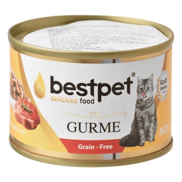 Bestpet Gurme Wet Food Chunks with Beef in Jelly for Adult Cats, 100 g