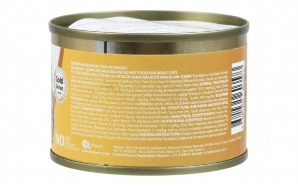 Bestpet Gurme Wet Food Chunks with Tuna & Anchovy in Jelly for Adult Cats, 100 g