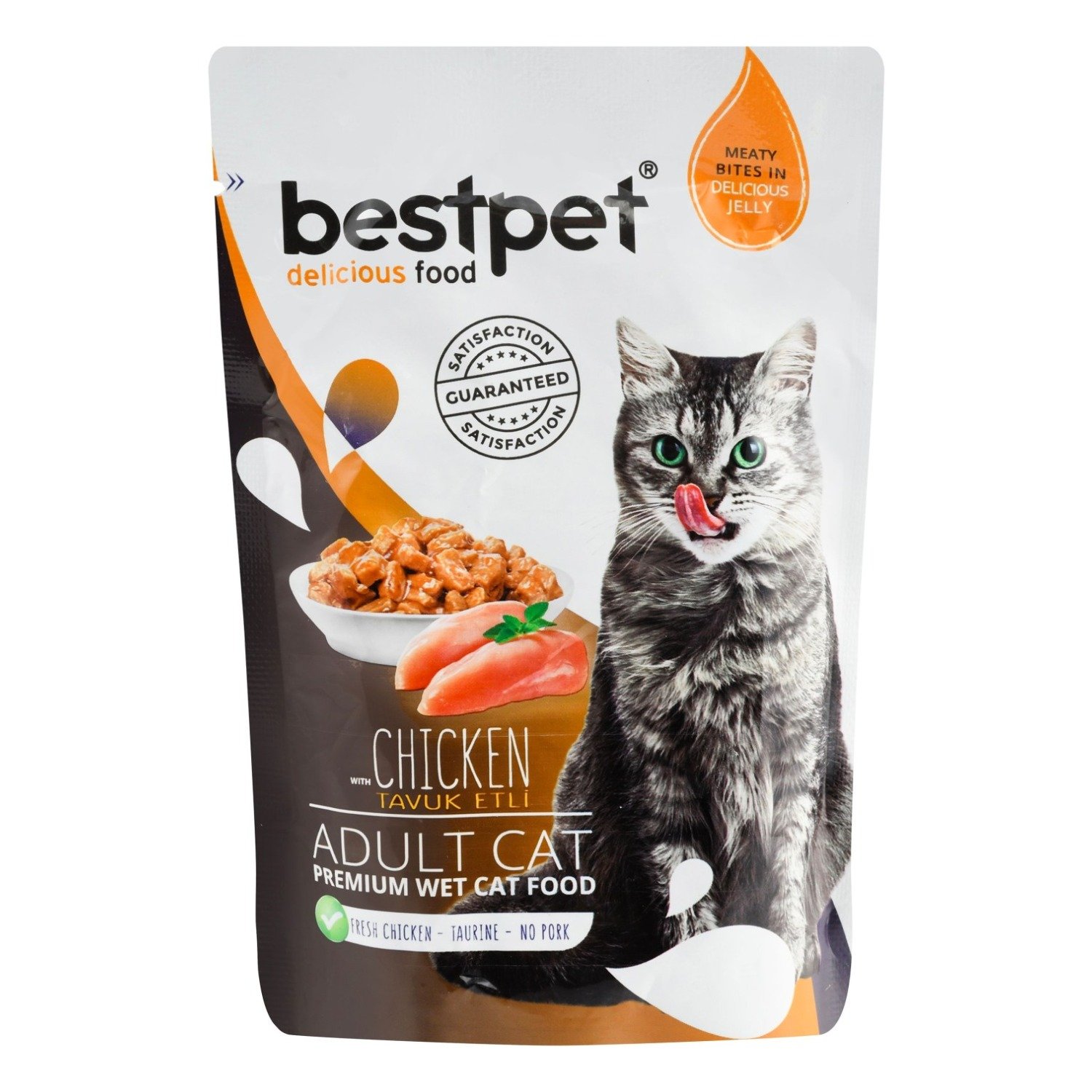 Bestpet Wet Food with Chicken in Jelly for Adult Cats, 85 g