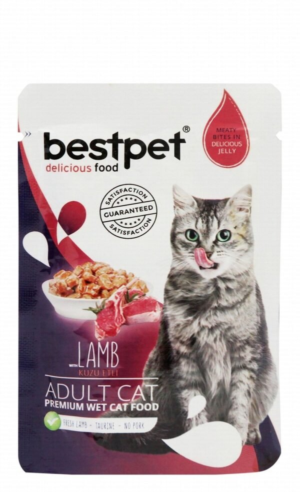 Bestpet Wet Food with Lamb in Jelly for Adult Cats, 85 g