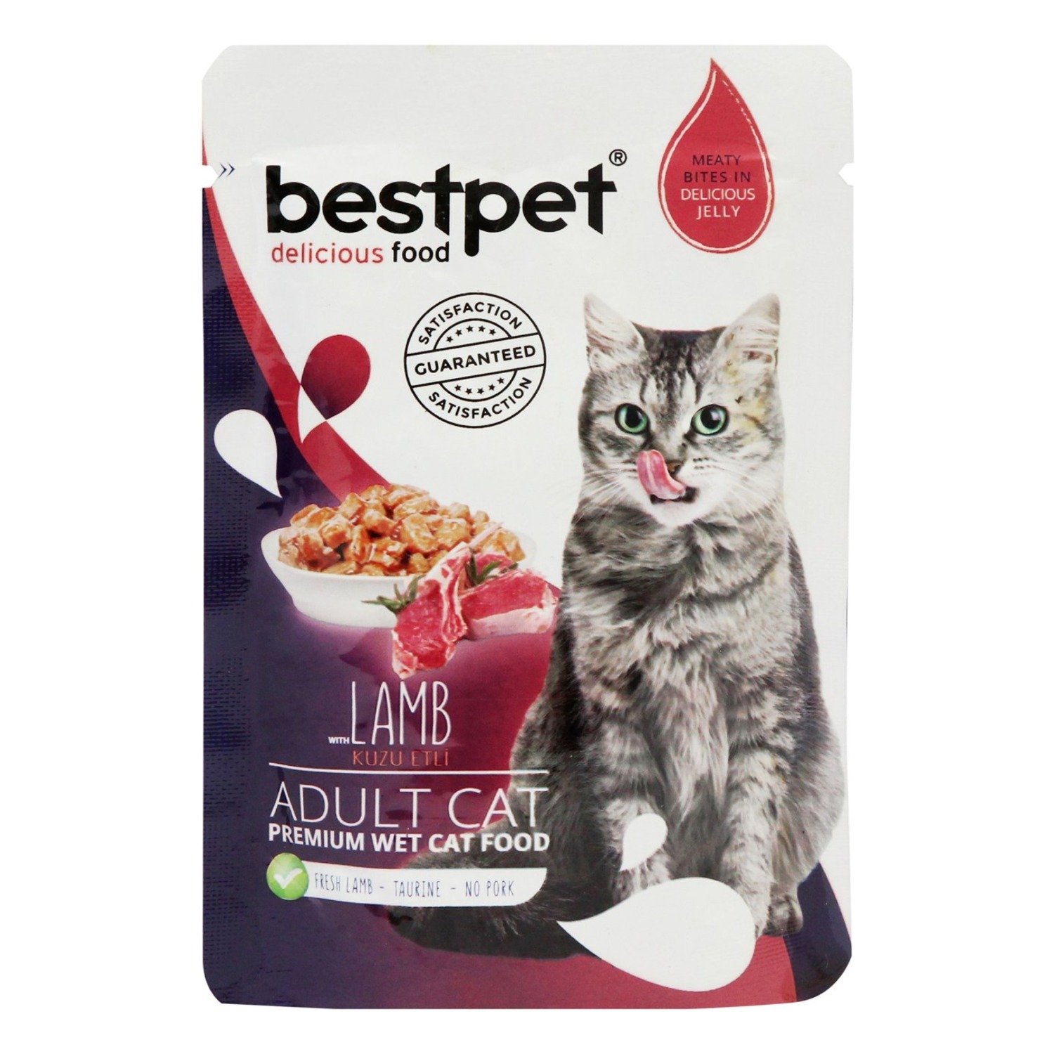 Bestpet Wet Food with Lamb in Jelly for Adult Cats, 85 g