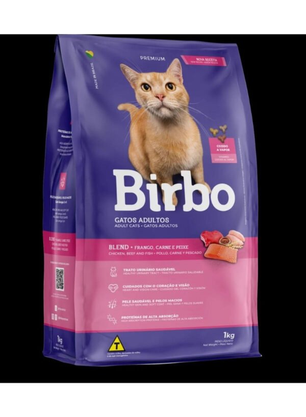 Birbo Complete Dry Food with Chicken, Beef & Fish for Adult Cats, 1 kg