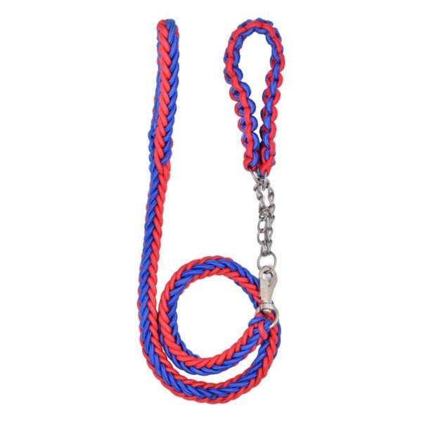 Bomei XL Blue & Red 130cm Rope Dog Leash with 40cm Collar