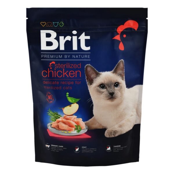 Brit Dry Food with Chicken for Sterilized Cats, 300 g