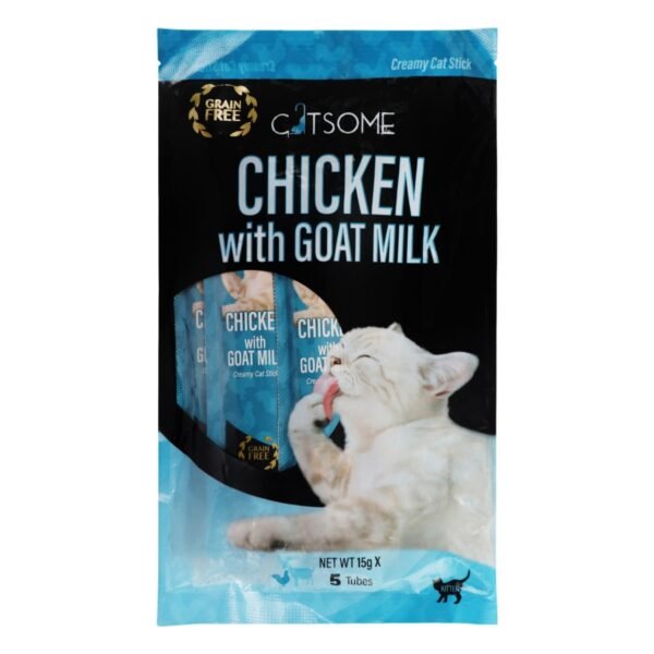 Catsome Creamy Stick Cat Treats with Chicken & Goat Milk, 5 x 15 g