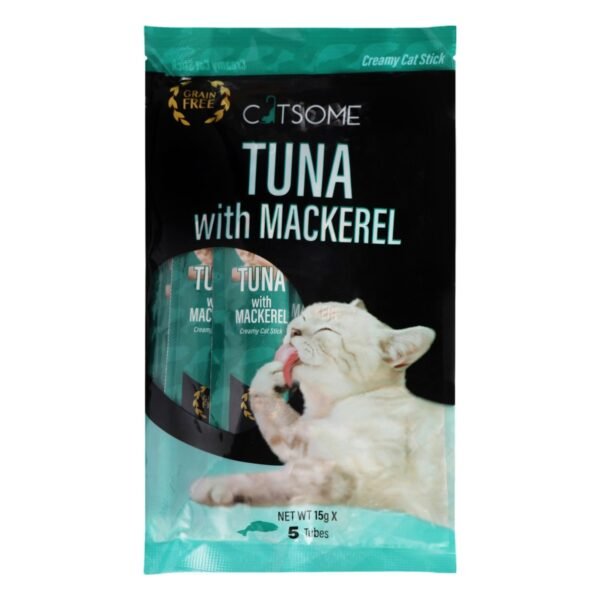 Catsome Creamy Stick Cat Treats with Tuna & Mackerel, 5 x 15 g