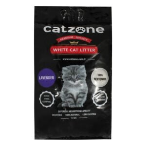 Catzone White Bentonite Clumping Cat Litter Lavender Scent, 10 kg