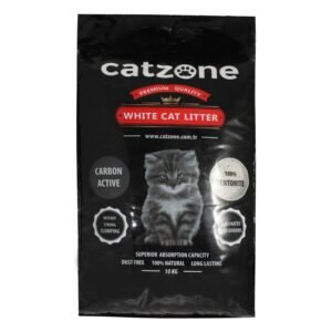 Catzone White Clumping Cat Litter with Active Carbon, 10 kg