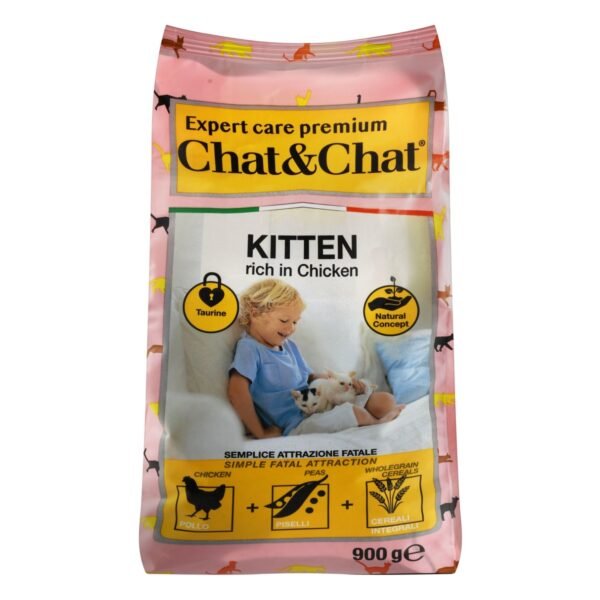 Chat&Chat Dry Food with Chicken & Peas for Kittens, 900 g