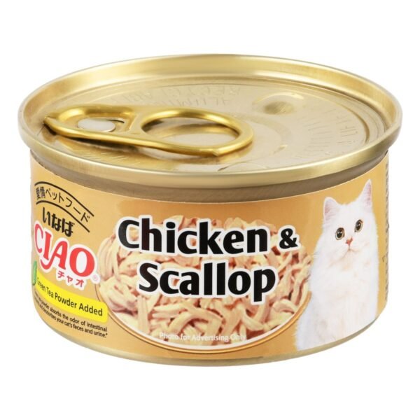 Ciao Wet Cat Food with Chicken & Scallop in Jelly, 75 g
