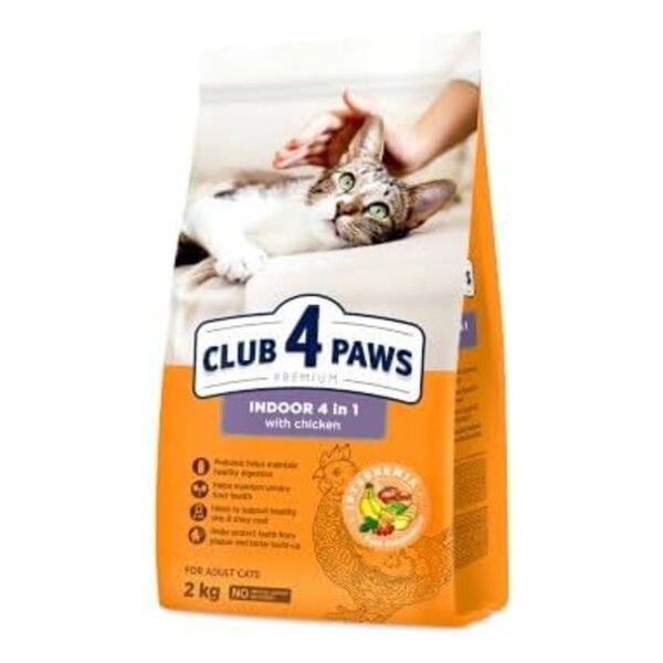 Club 4 Paws Dry Food with Chicken for Adult Cats, 2 kg