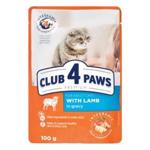 Club 4 Paws Wet Food with Lamb in Gravy for Adult Cats, 100 g