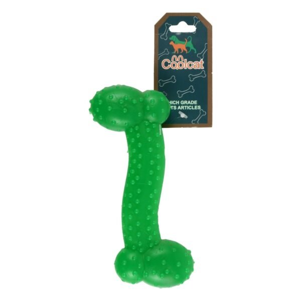 CoolCat Green Bone Shaped Dog Chew Toy