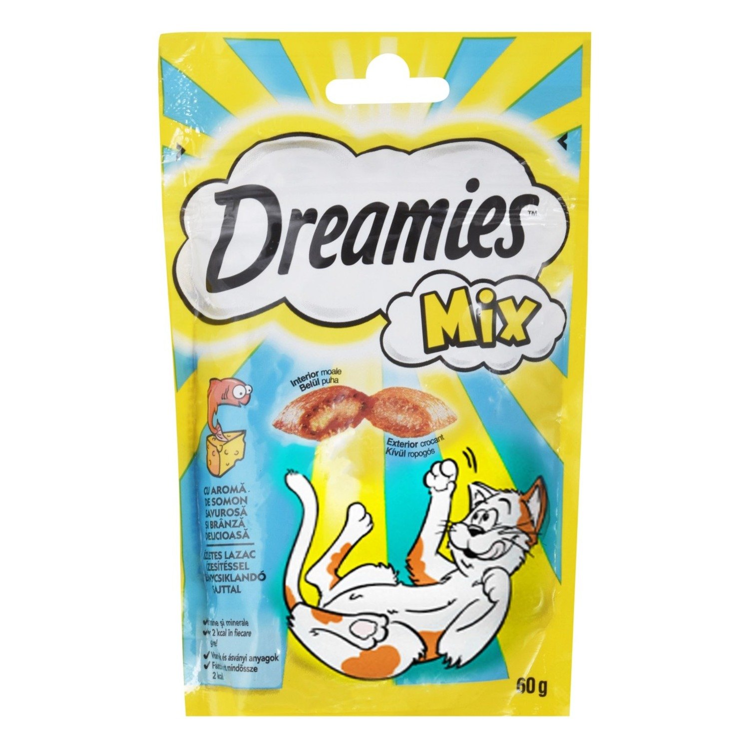 Dreamies Mixed Cat Treats Cheese & Salmon Flavor, 60 g