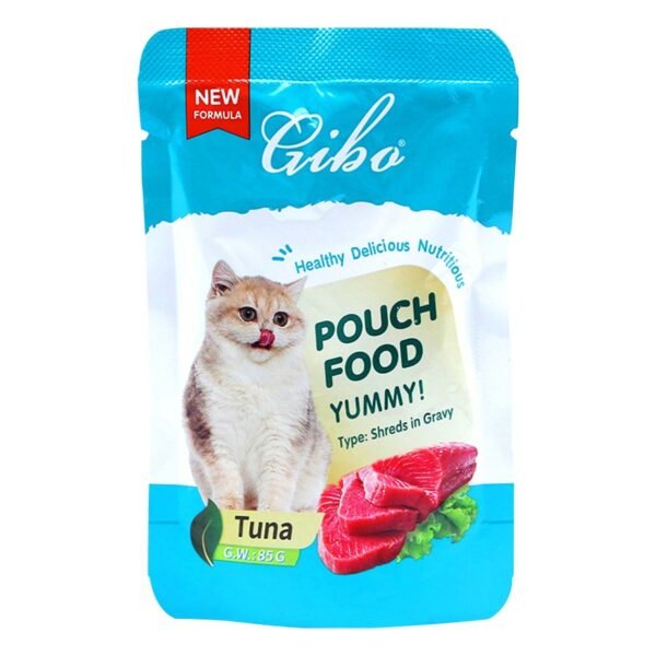 Gibo Shreds Wet Cat Food with Tuna in Gravy, 85 g