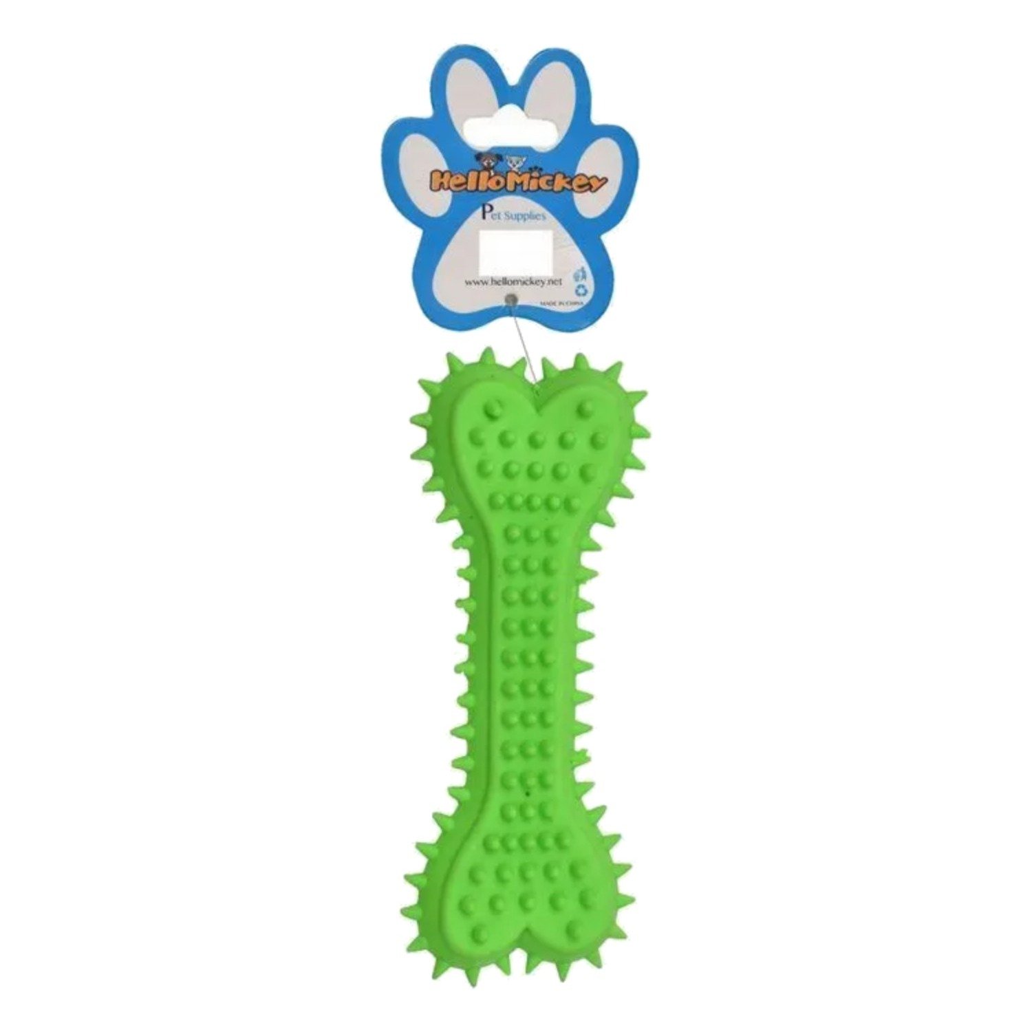 Hello Mickey Green Bone Shaped Dog Chew Toy