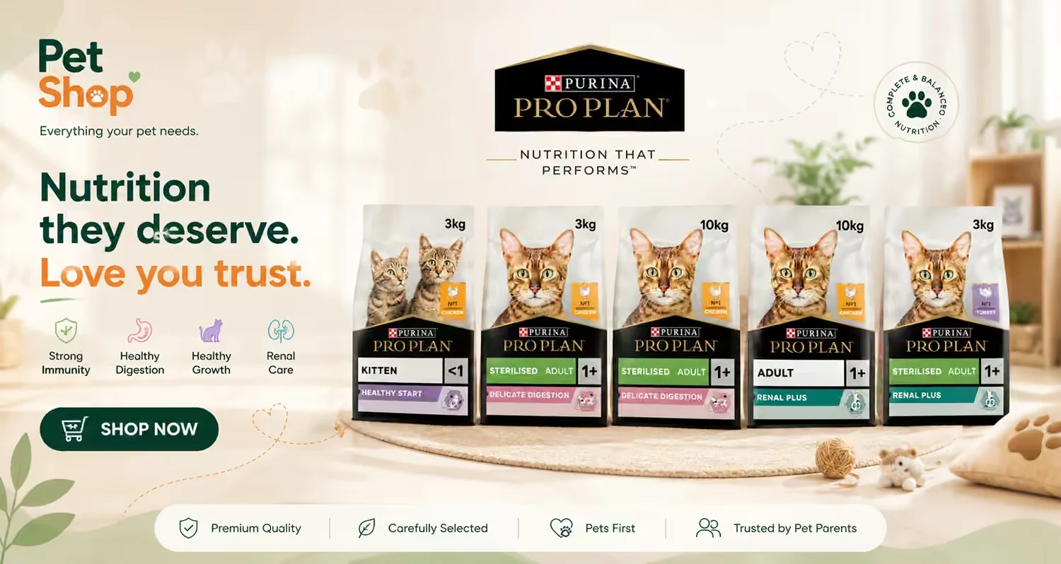 Purina Pro Plan cat food - Nutrition they deserve. Love you trust. Shop now
