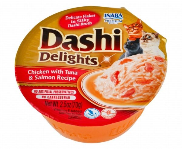 Inaba Dashi Delights Chicken Flakes Cat Treat with Tuna & Salmon, 70 g
