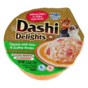 Inaba Dashi Delights Chicken Flakes Cat Treat with Tuna & Scallop, 70 g