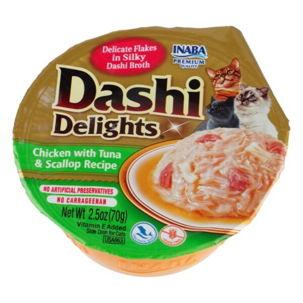 Inaba Dashi Delights Chicken Flakes Cat Treat with Tuna & Scallop, 70 g
