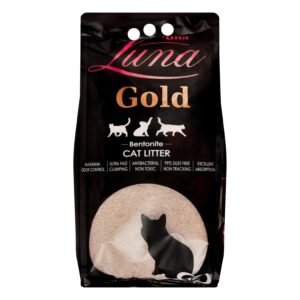 Luna Gold Antibacterial Bentonite Clumping Cat Litter Baby Powder Scent, 10 L