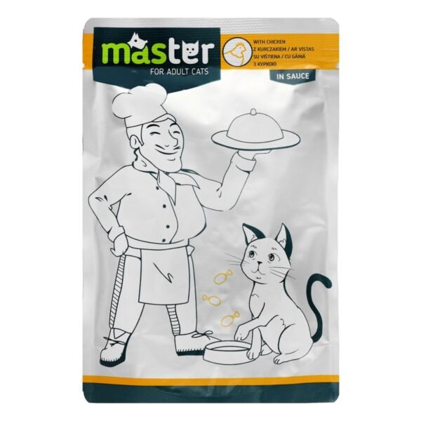 Master Complete Wet Food with Chicken in Sauce for Adult Cats, 80 g