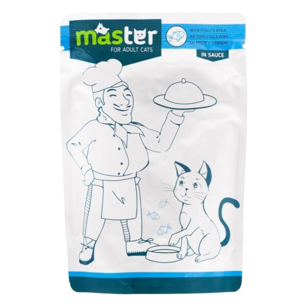 Master Complete Wet Food with Fish for Adult Cats, 80 g