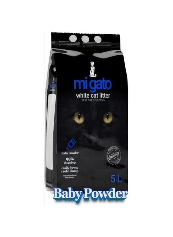 Mi Gato White Clumping Cat Litter Baby Powder Scent
