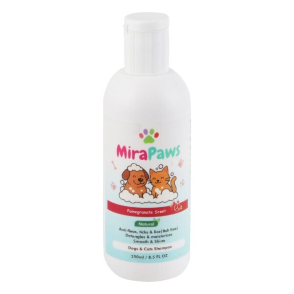 MiraPaws Anti-Fleas, Ticks & Lice Pet Shampoo Pomegranate Scent, 250 ml