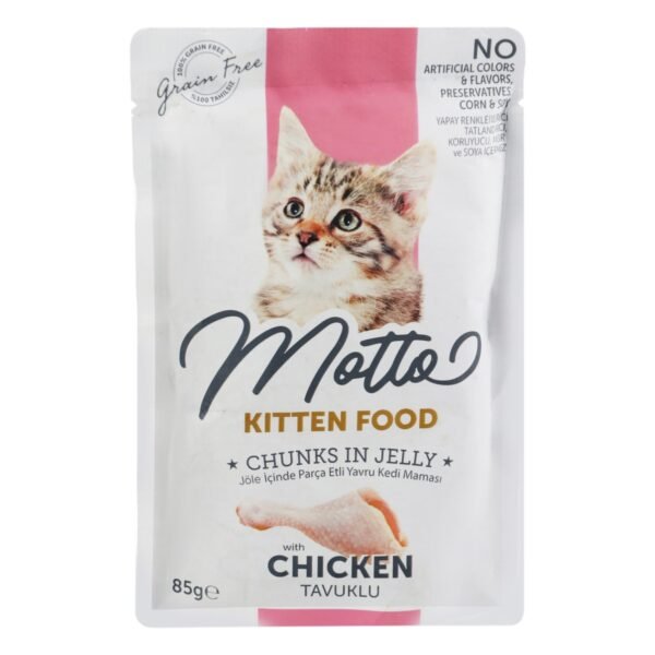 Motto Wet Food Chunks with Chicken in Jelly for Kittens, 85 g