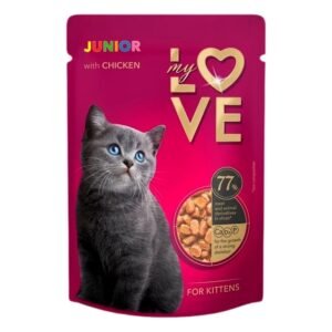 My Love Junior Wet Cat Food with Chicken for Kittens, 85 g