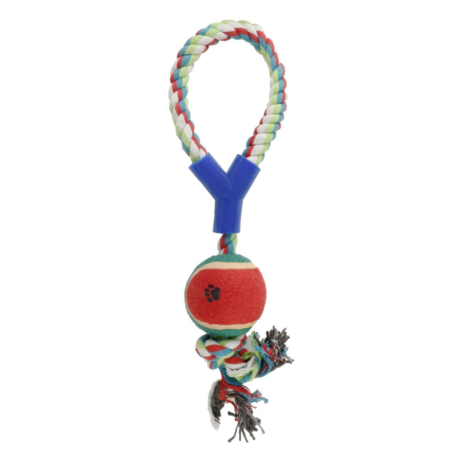Nanmei Multicolored Rope Dog Tug Toy with Ball
