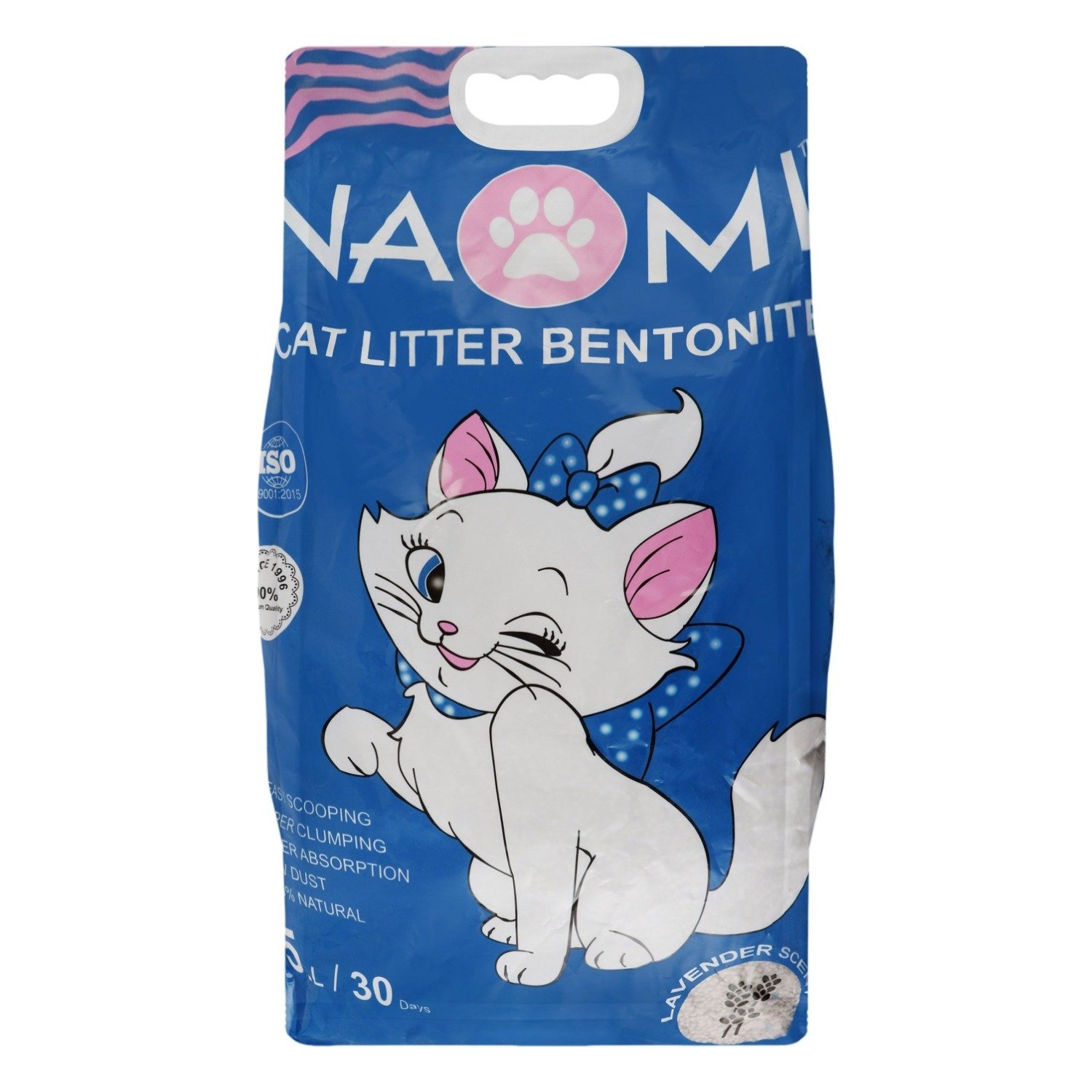 Naomi Bentonite Clumping Cat Litter Lavender Scent, 5 L