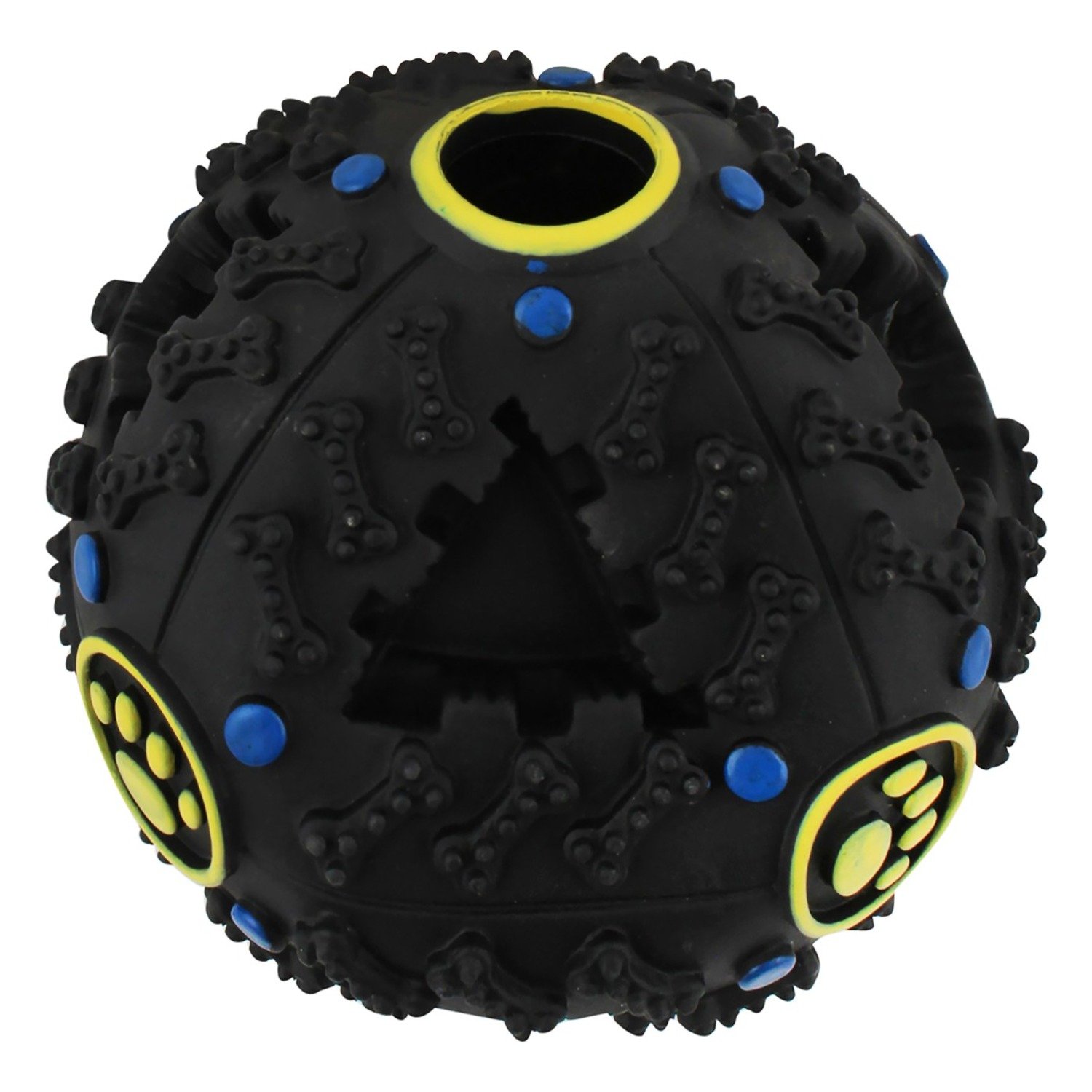 Nunbell Medium Black Treat Dispensing Ball Dog Toy