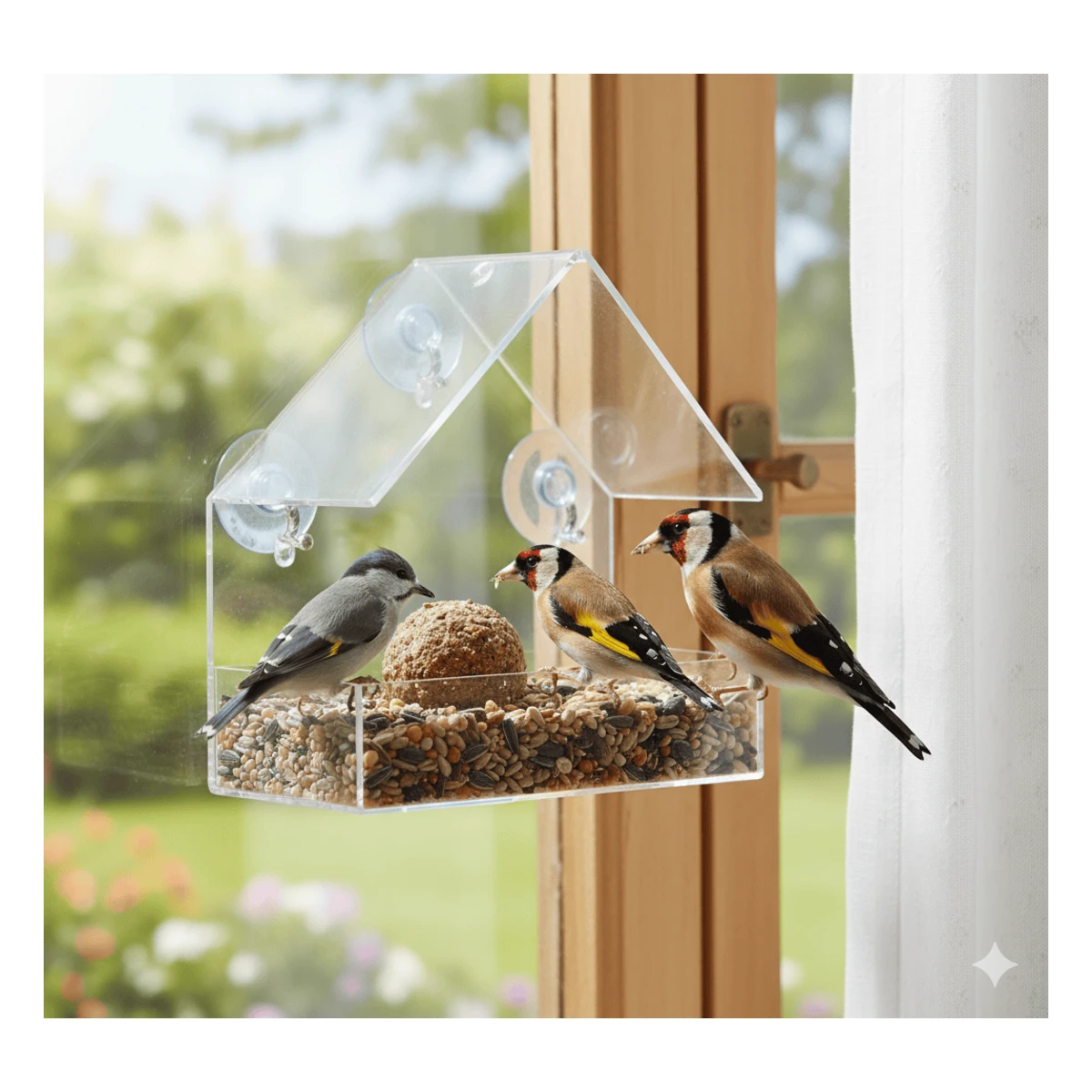 Oakdale Window Bird Feeder with Dual Feeding Trays