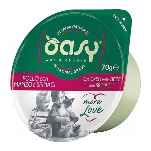 Oasy Cat Wet Food Chicken with Beef & Spinach in Gravy, 70 g