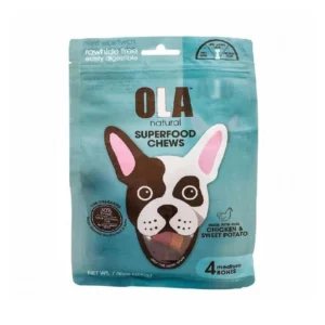 Ola Natural Superfood Medium Chew Bone Dog Treats with Chicken & Sweet Potato (Up to 23kg), 200 g