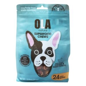 Ola Superfood Mini Bone Dog Treats with Chicken & Sweet Potato (24 Pieces), 384 g