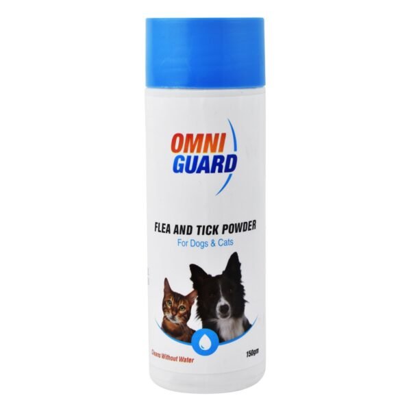 Omni Guard Flea & Tick Dry Pet Shampoo Powder, 150 g