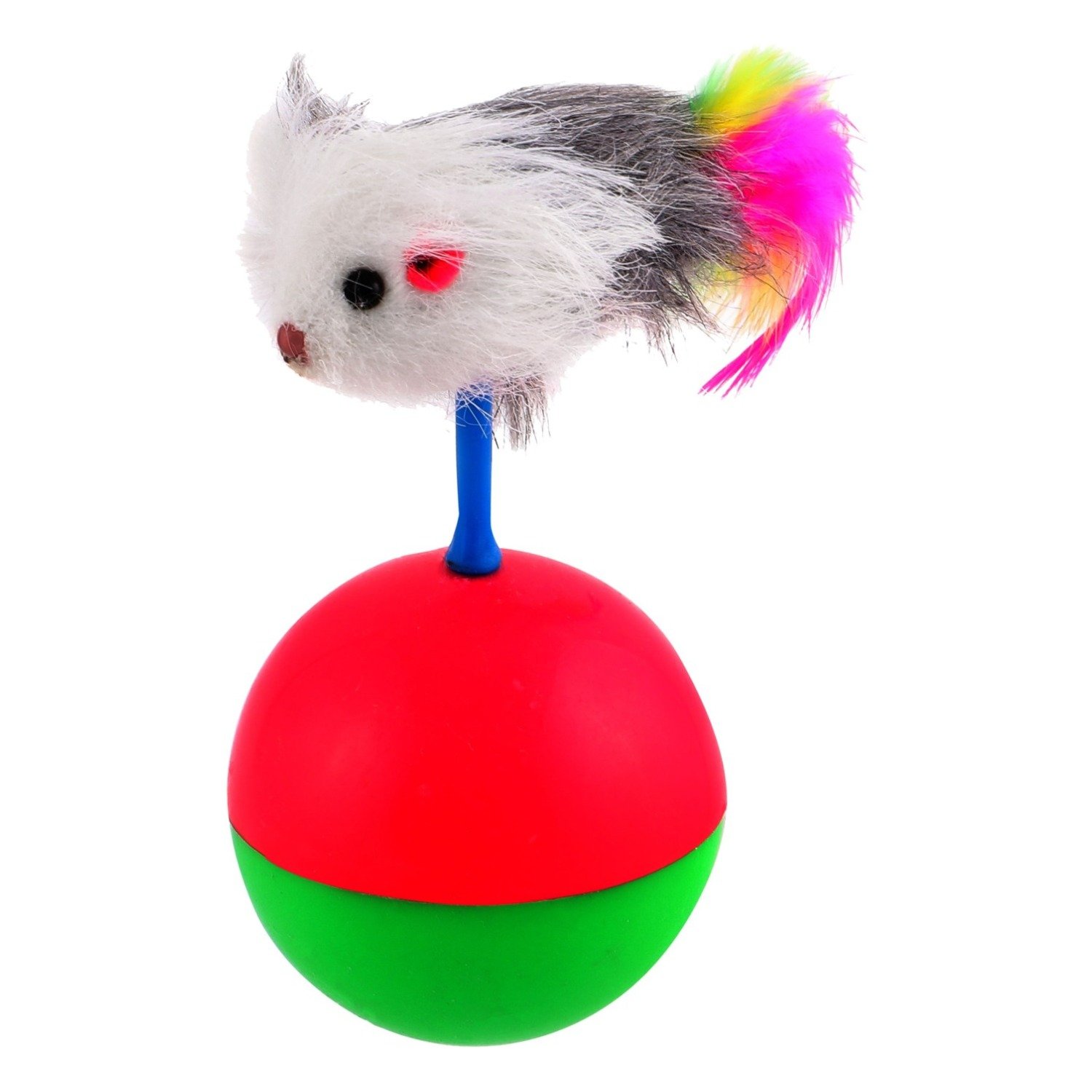 Petbroo Multicolored Mouse & Ball Cat Toy with Feathers